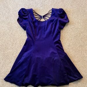 Elegant Purple Dress with Unique Back Design
